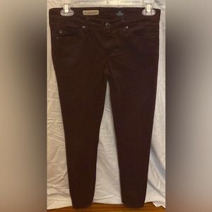 AG Adriano Goldschmied Size 25R Burgundy The Stevie Ankle Slim Straight Leg